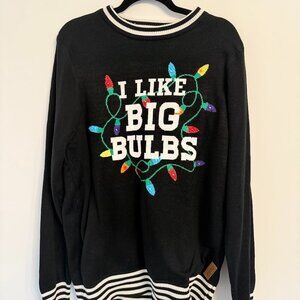 🎄✨ Tipsy Elves “I LIKE BIG BULBS” Light-Up Christmas Sweater – XL! ✨🎄